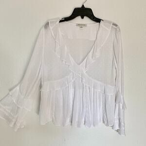 American Eagle Outfitters Ruffle Sleeve Baby Doll Blouse